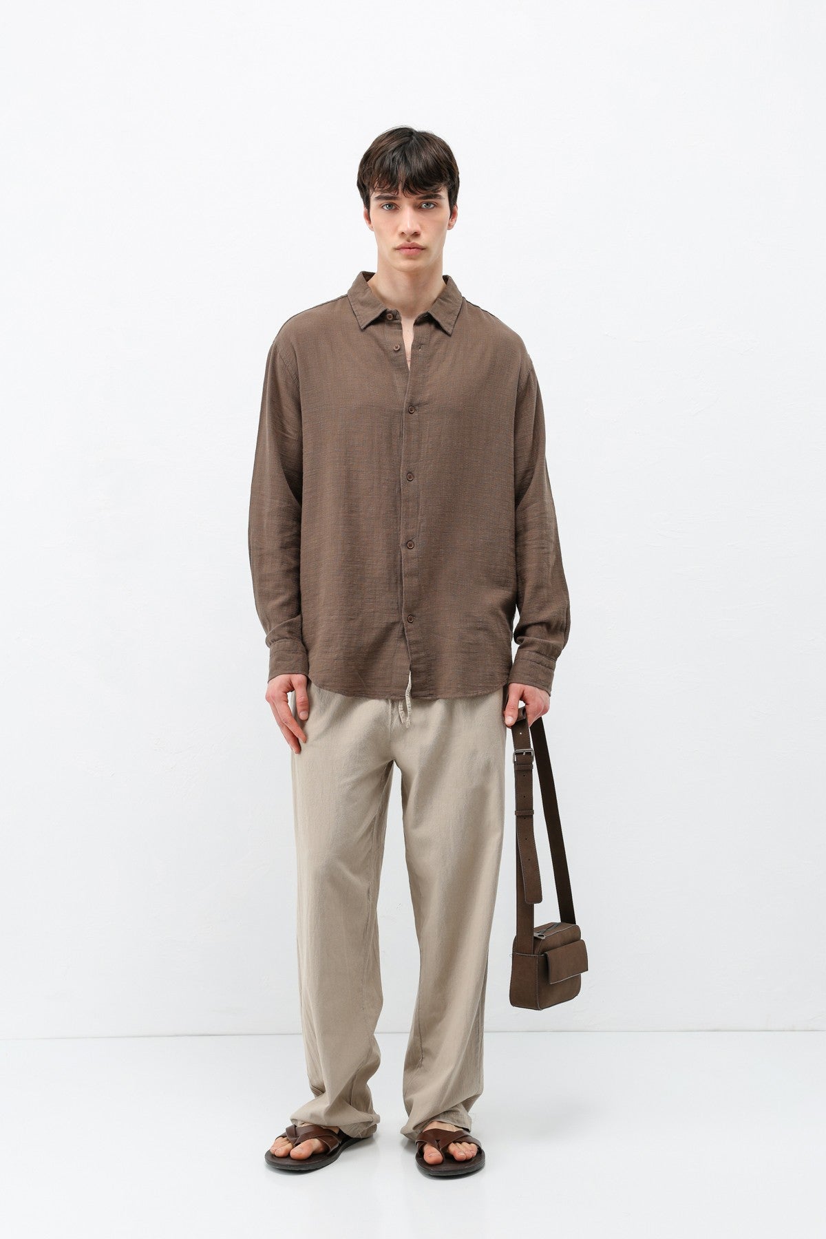 Basic Keten Oversize Gömlek