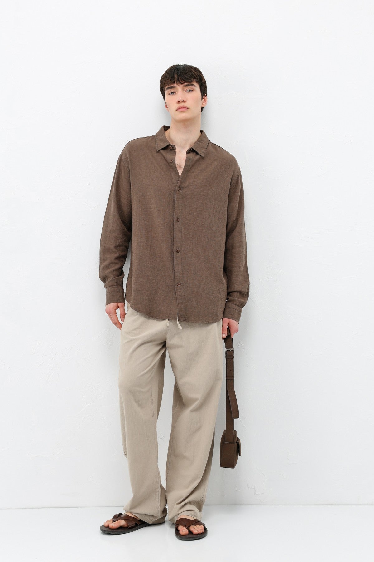 Basic Keten Oversize Gömlek