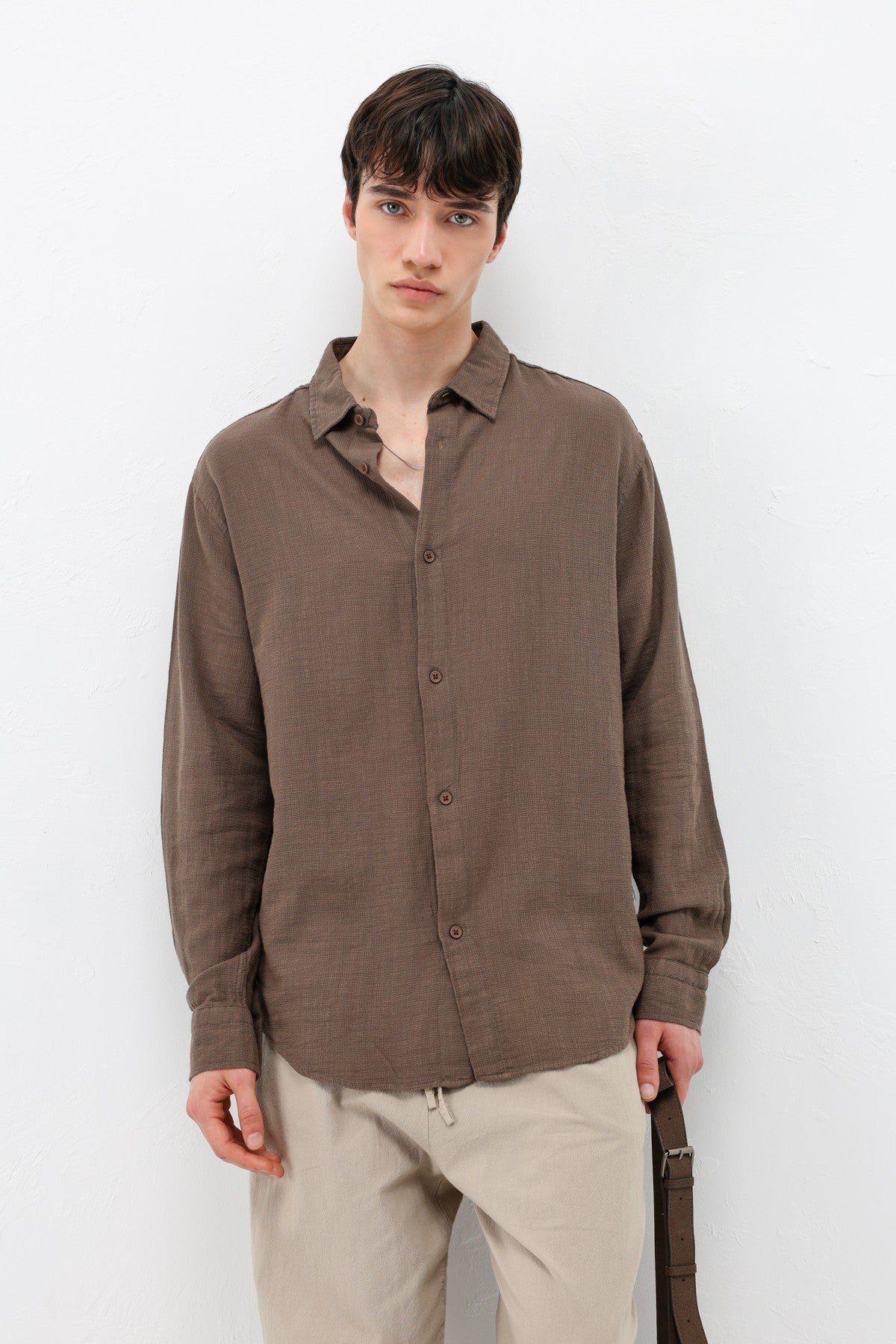 Basic Keten Oversize Gömlek