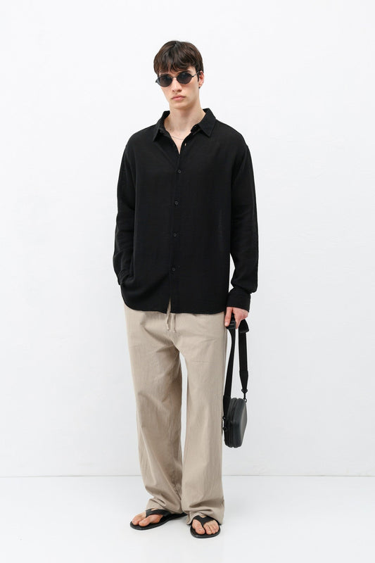 Basic Keten Oversize Gömlek