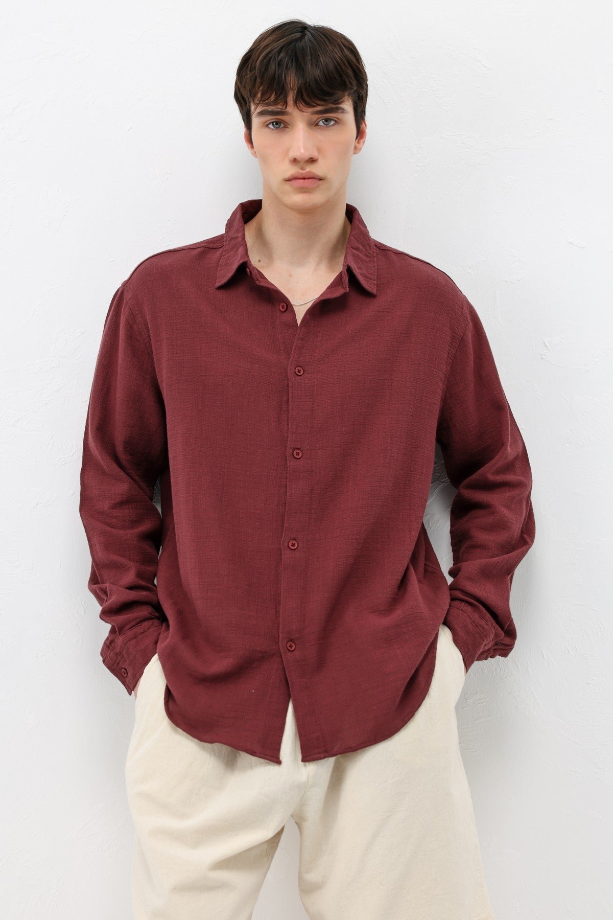 Basic Keten Oversize Gömlek