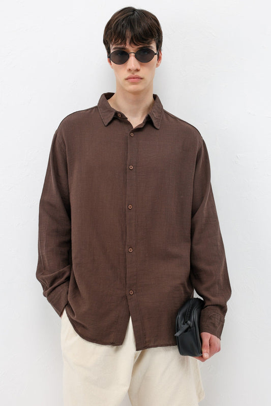 Basic Keten Oversize Gömlek