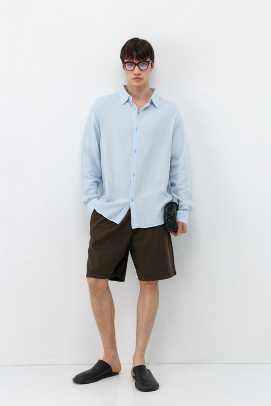 Basic Keten Oversize Gömlek