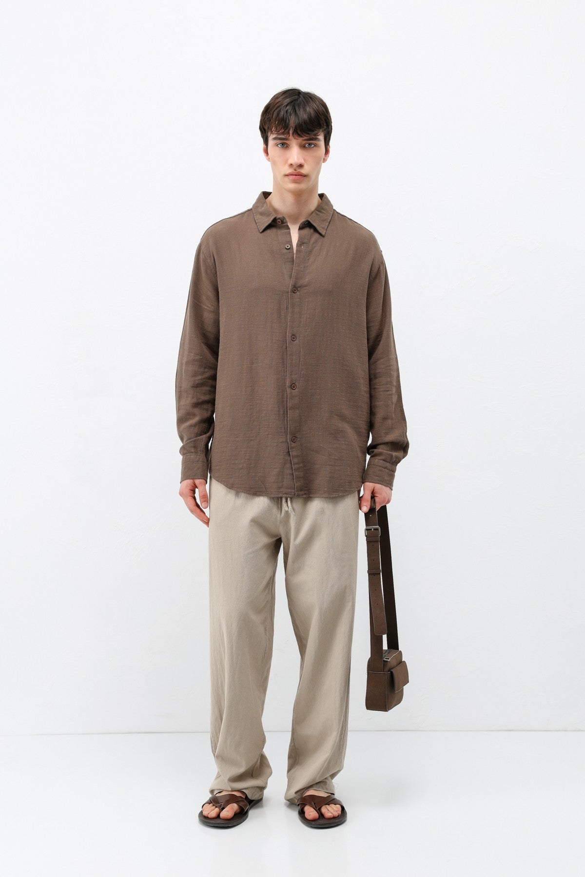 Basic Keten Oversize Gömlek