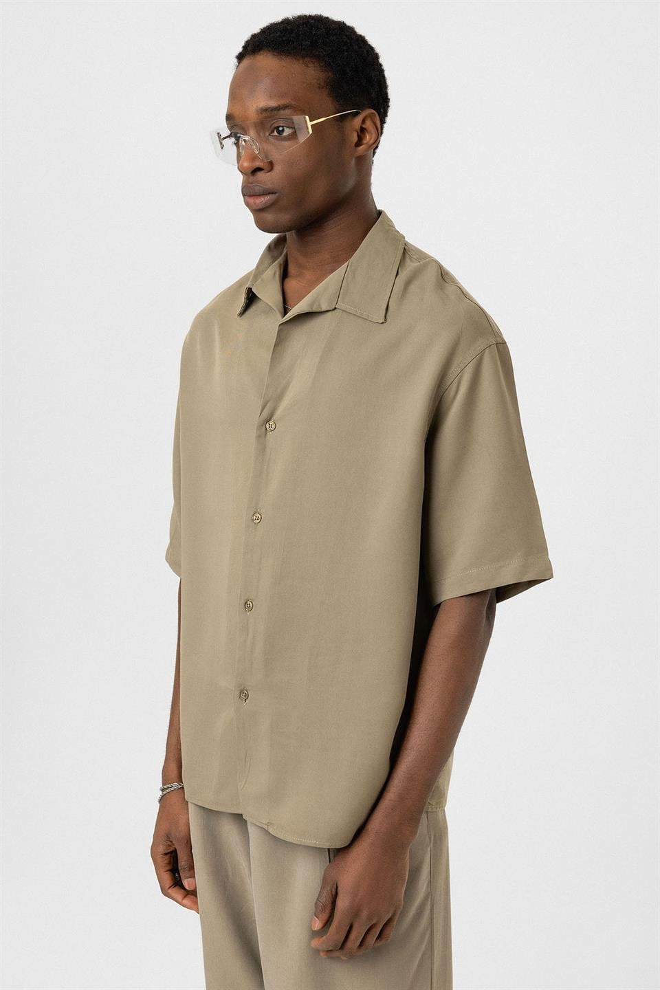 Oversize Lyocell Kumaş Gömlek