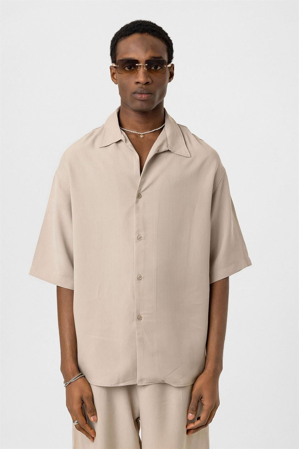 Oversize Lyocell Kumaş Gömlek