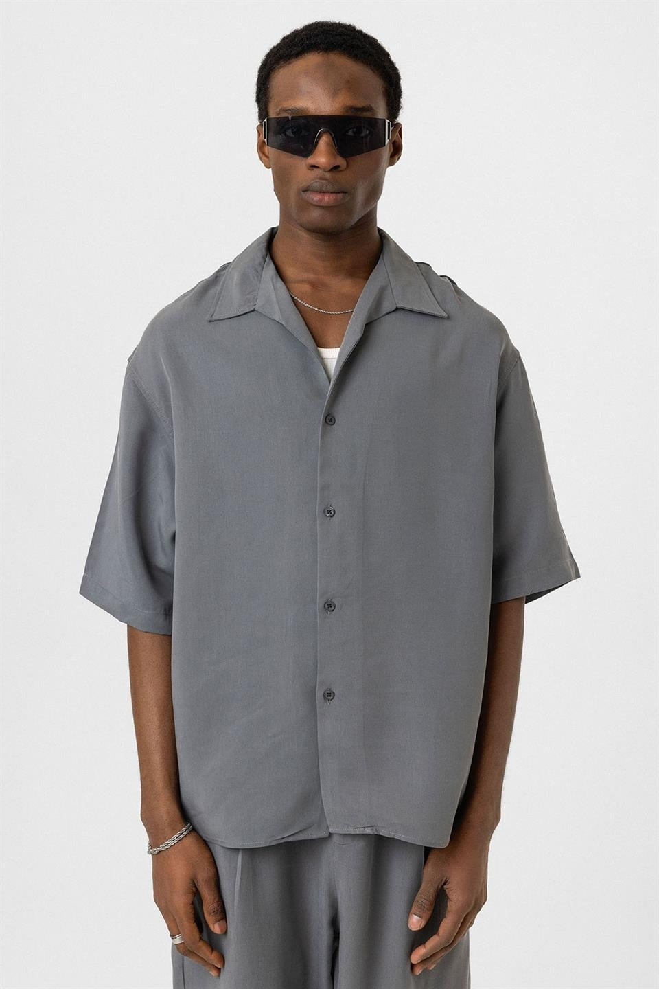 Oversize Lyocell Kumaş Gömlek