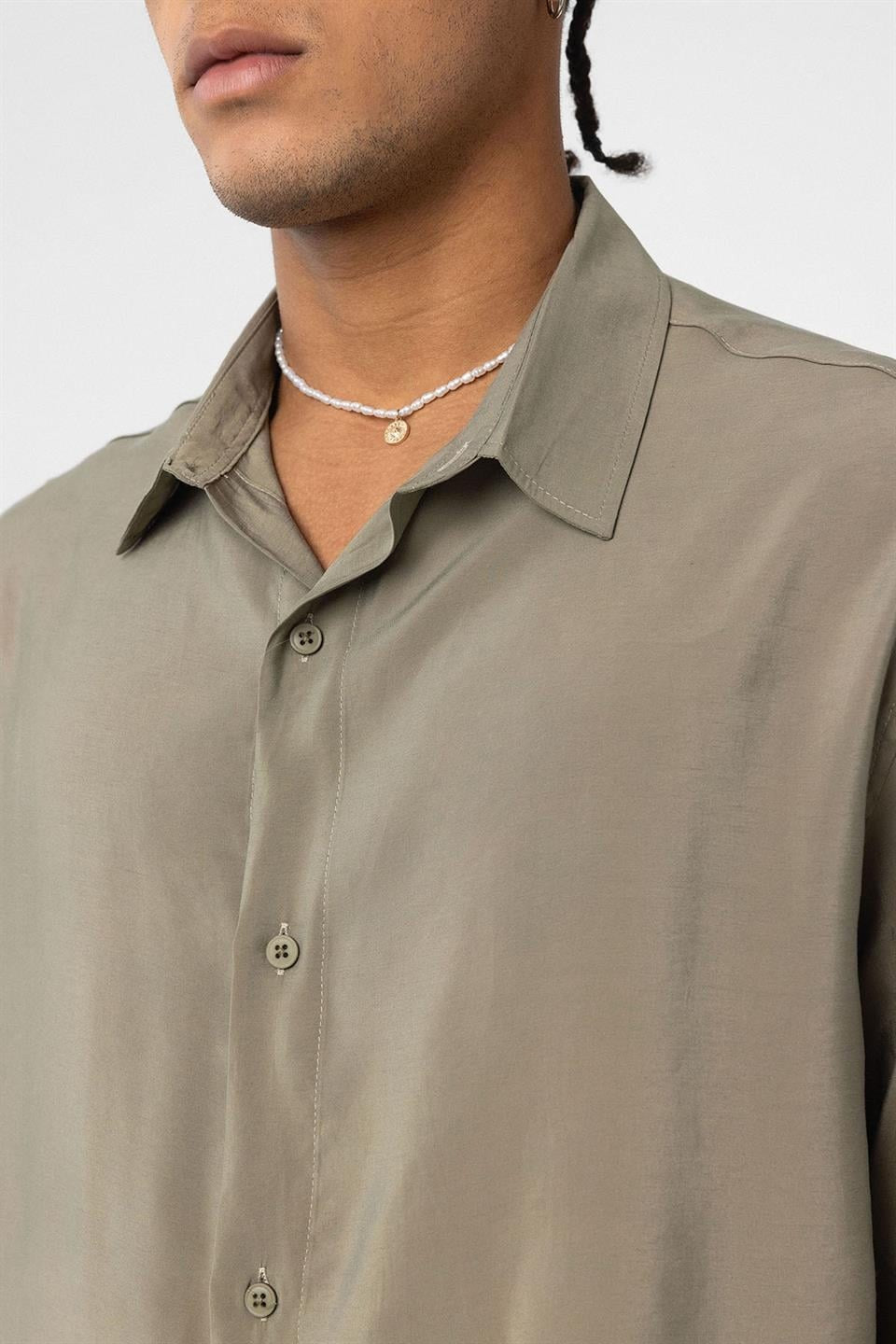 Oversize Modal Kumaş Gömlek