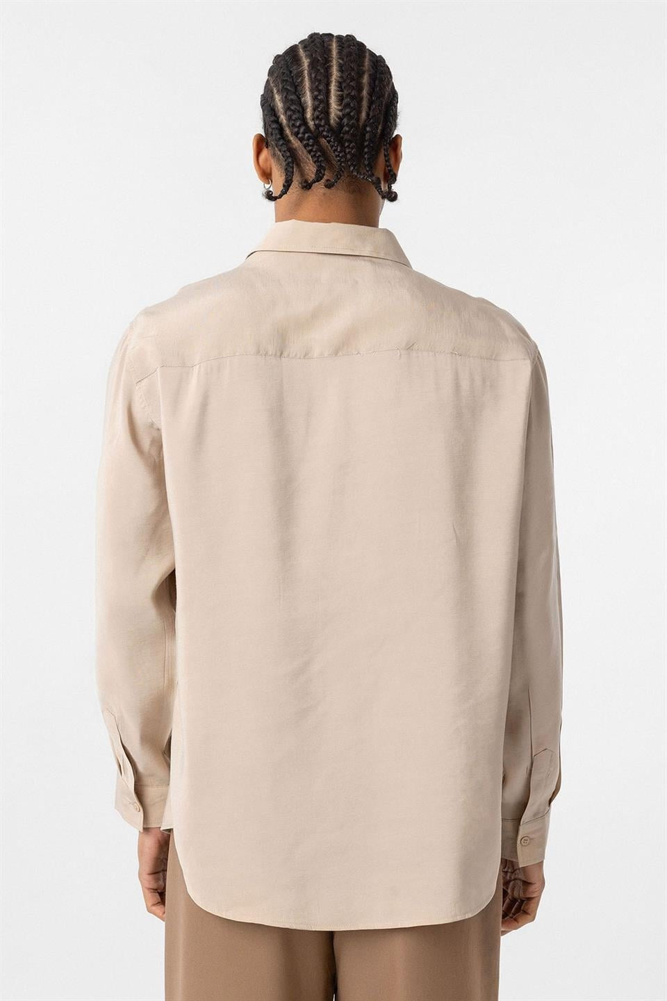 Oversize Modal Kumaş Gömlek