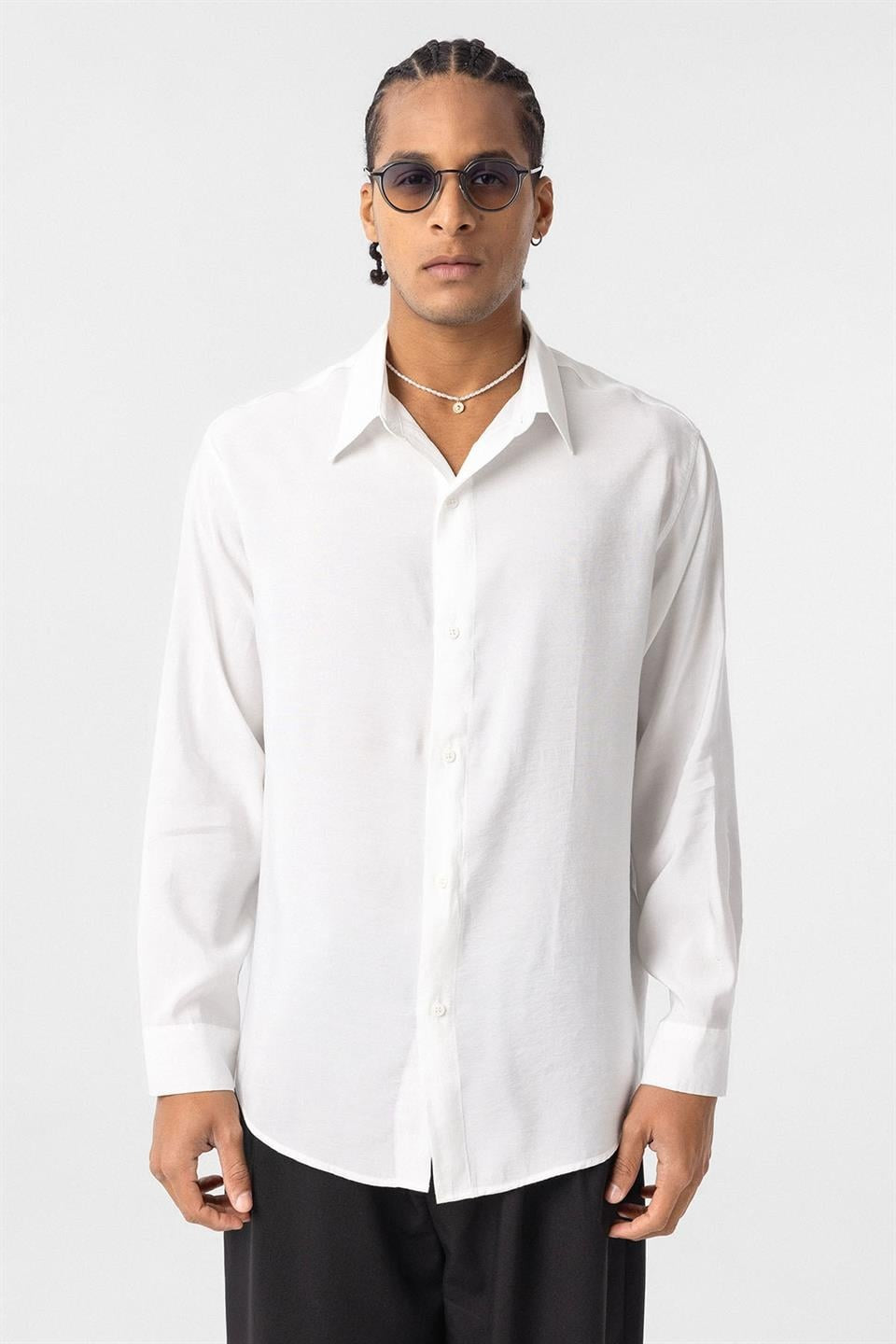 Oversize Modal Kumaş Gömlek
