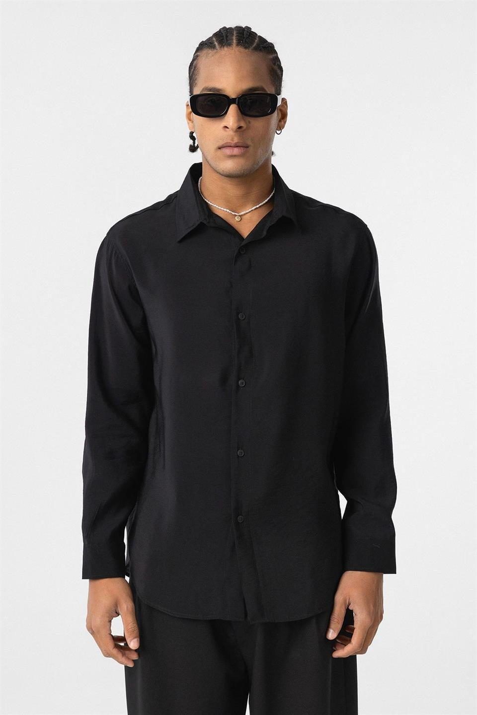 Oversize Modal Kumaş Gömlek