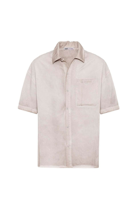 Yıkamalı Kısa Kollu Oversize Gömlek