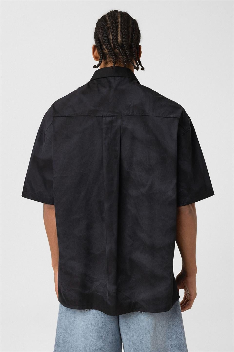 Oversize Yıkamalı Poplin Gömlek