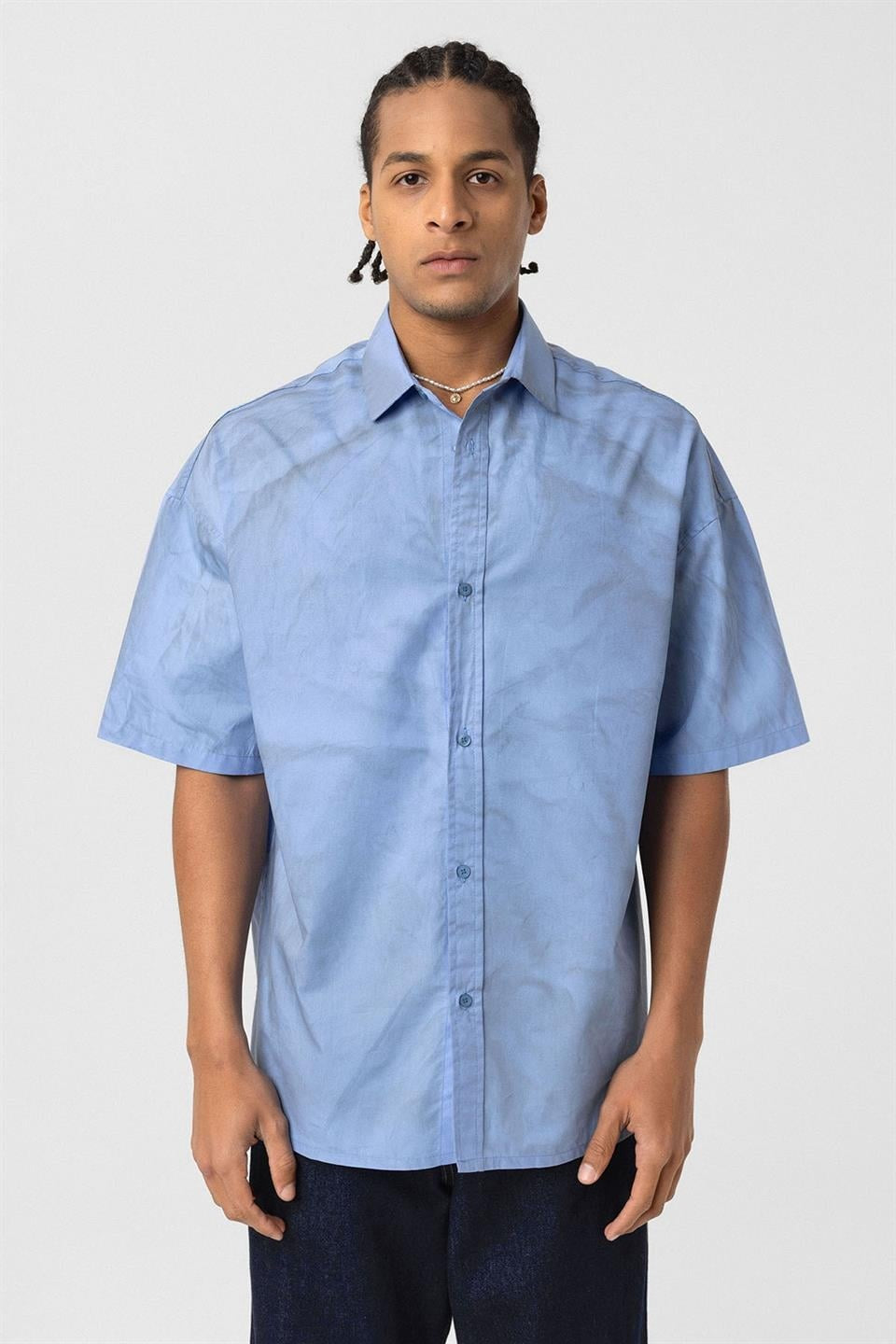 Oversize Yıkamalı Poplin Gömlek