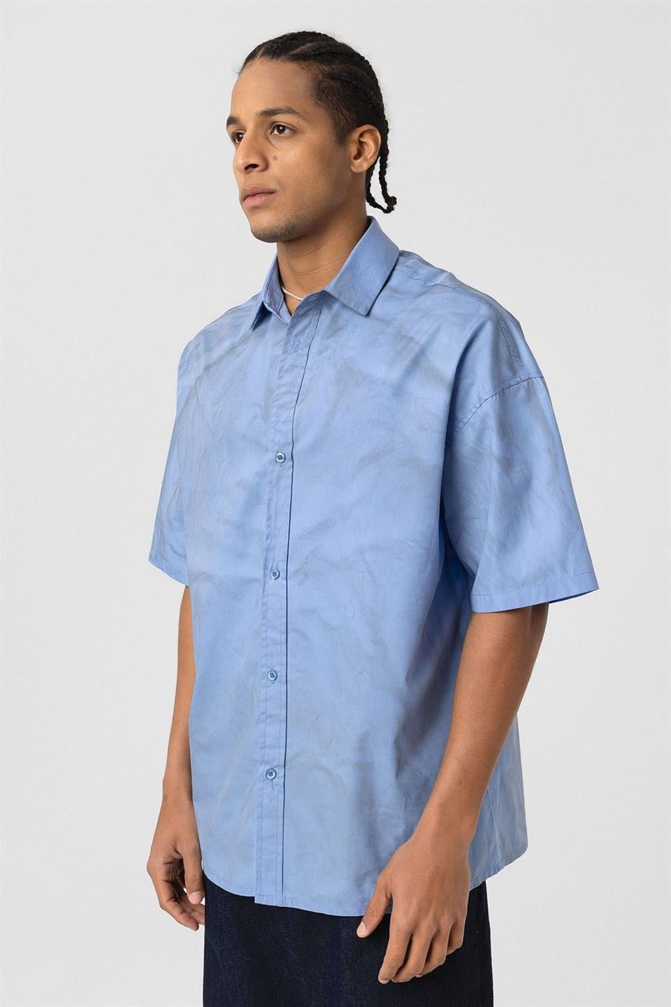Oversize Yıkamalı Poplin Gömlek