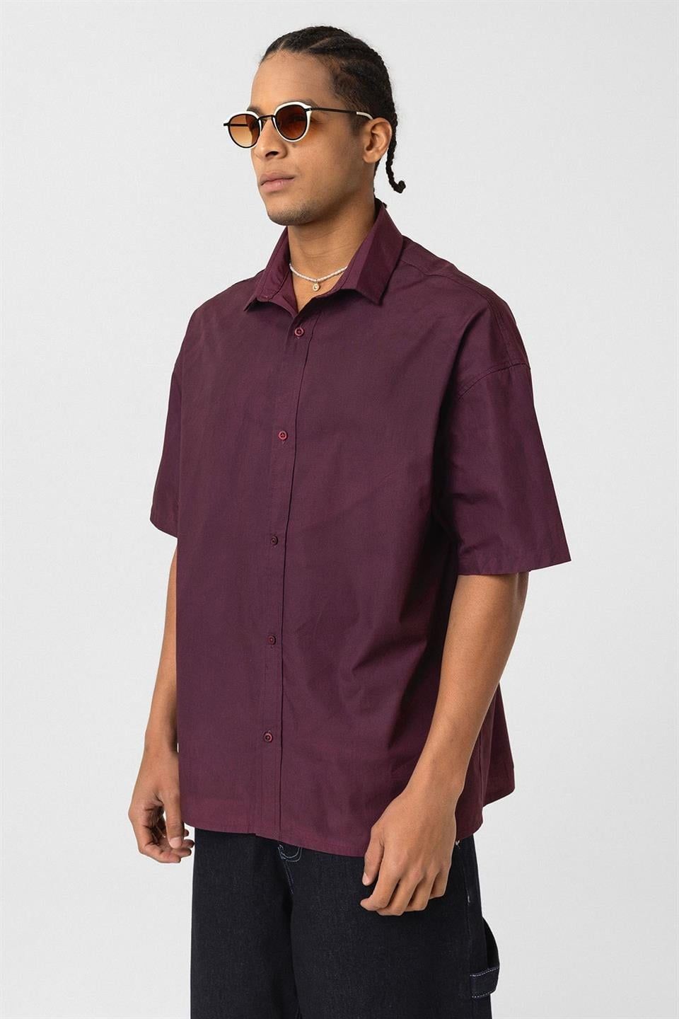 Oversize Yıkamalı Poplin Gömlek