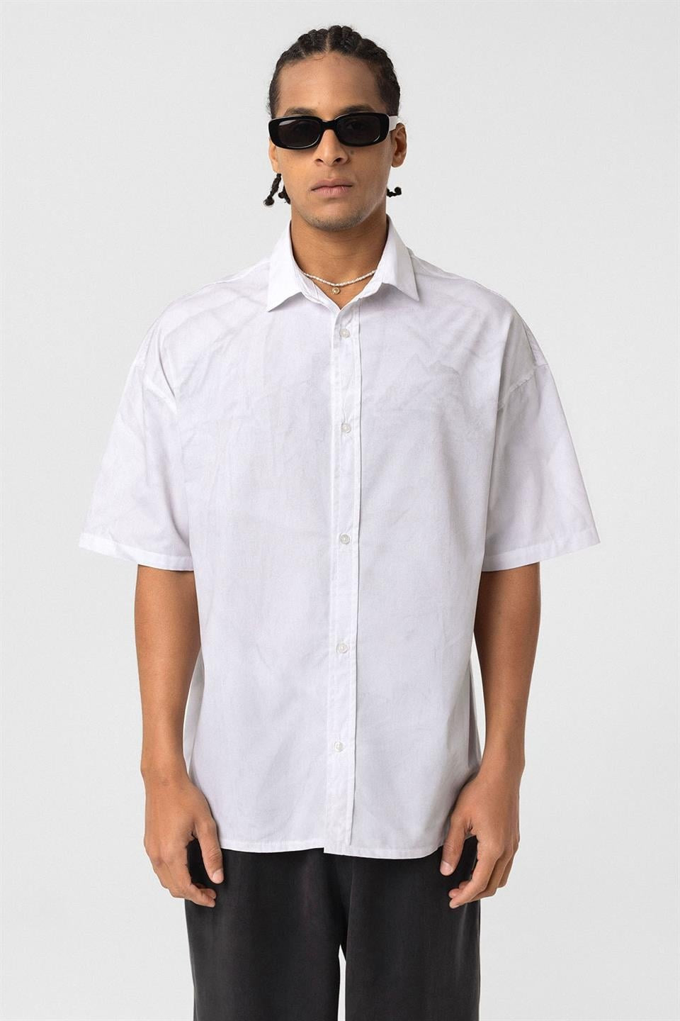 Oversize Yıkamalı Poplin Gömlek