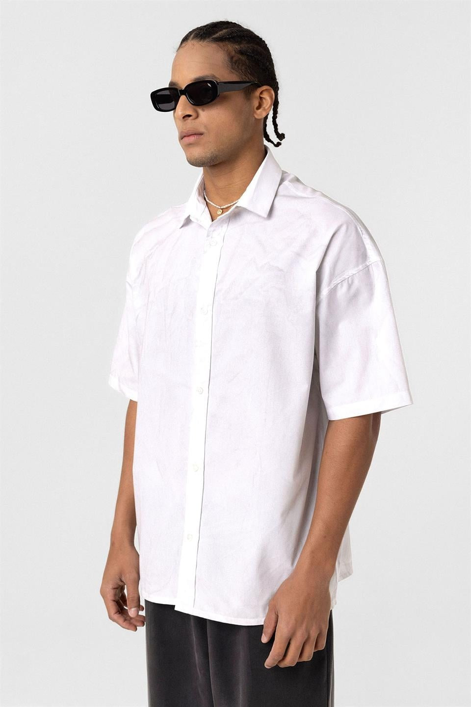 Oversize Yıkamalı Poplin Gömlek