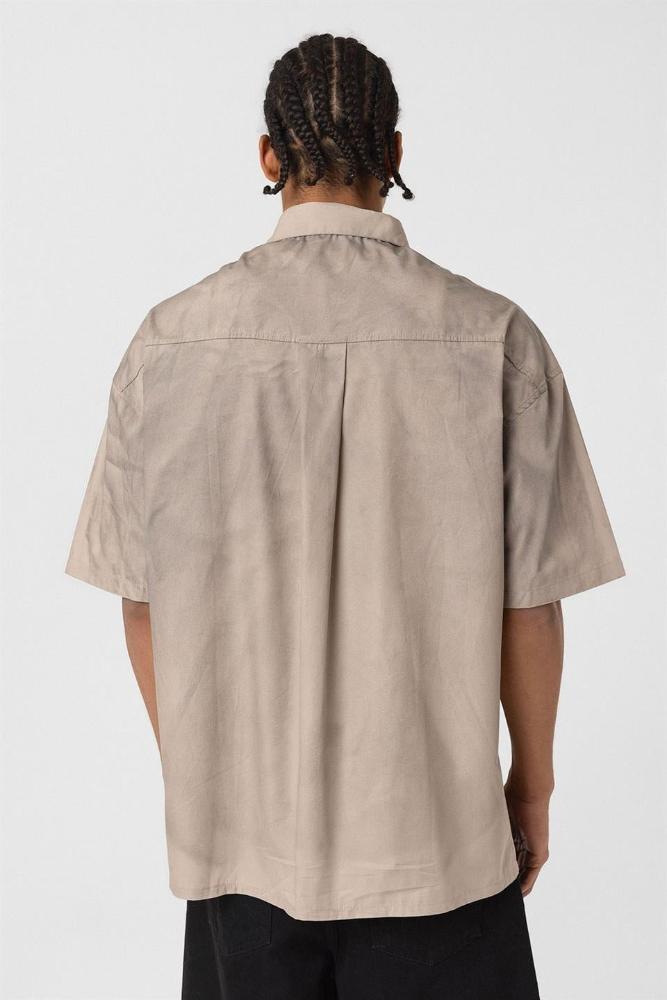 Oversize Yıkamalı Poplin Gömlek