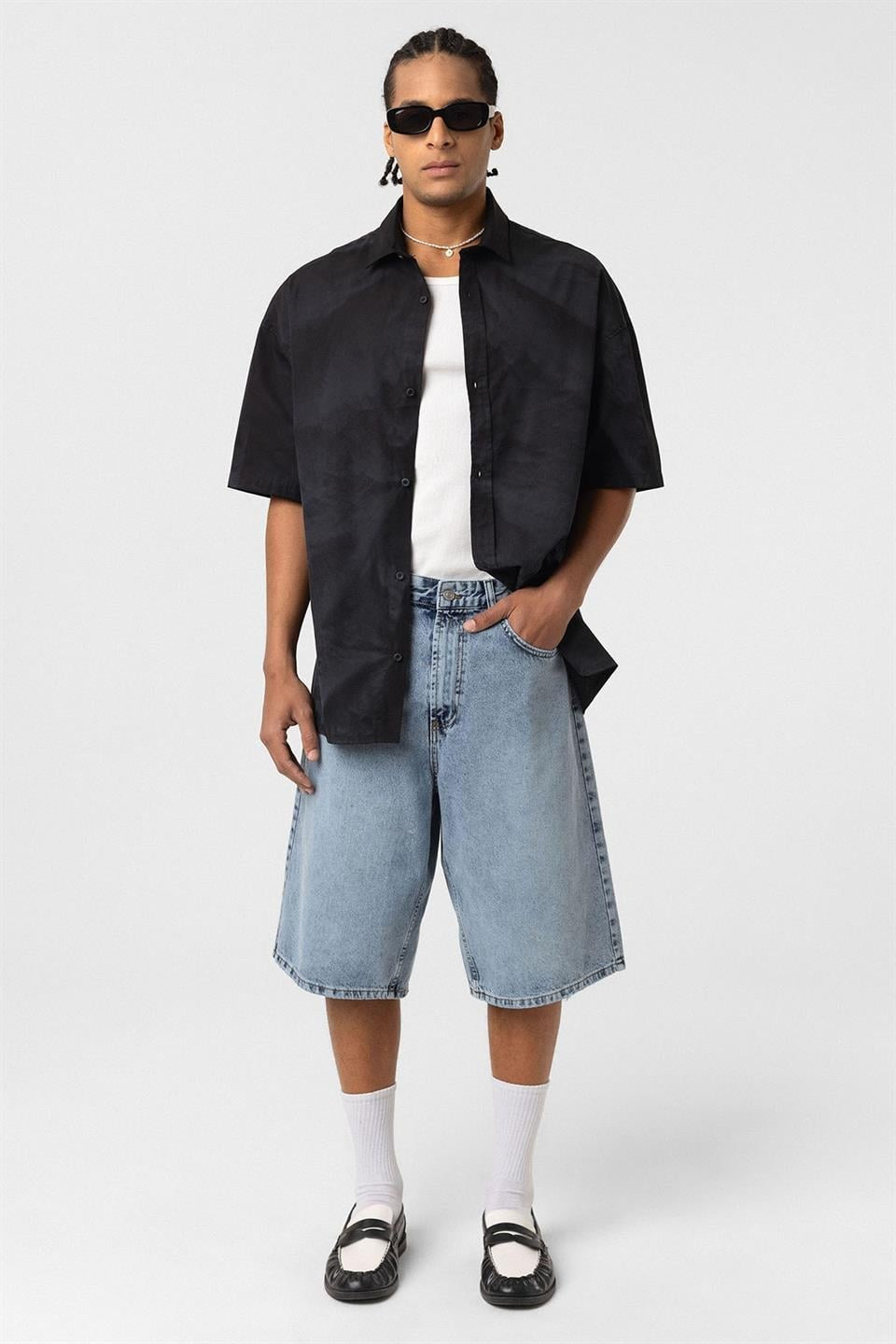 Oversize Yıkamalı Poplin Gömlek