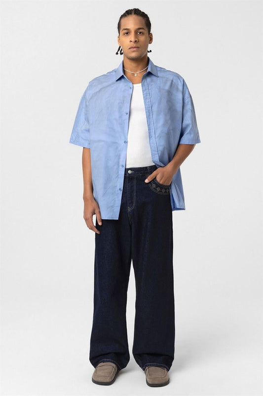 Oversize Yıkamalı Poplin Gömlek