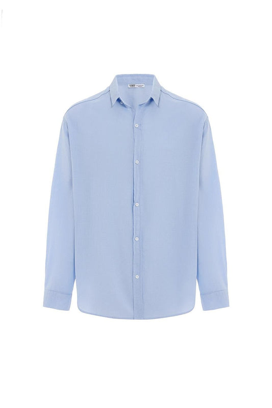 Basic Oversize Uzun Kollu Keten Gömlek