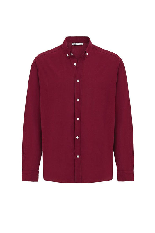 Basic Oversize Uzun Kollu Keten Gömlek