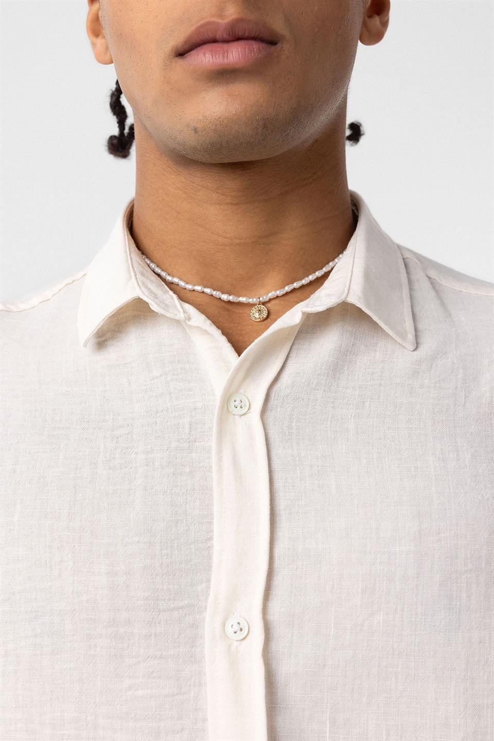 Basic Oversize Uzun Kol Keten Görünümlü Gömlek
