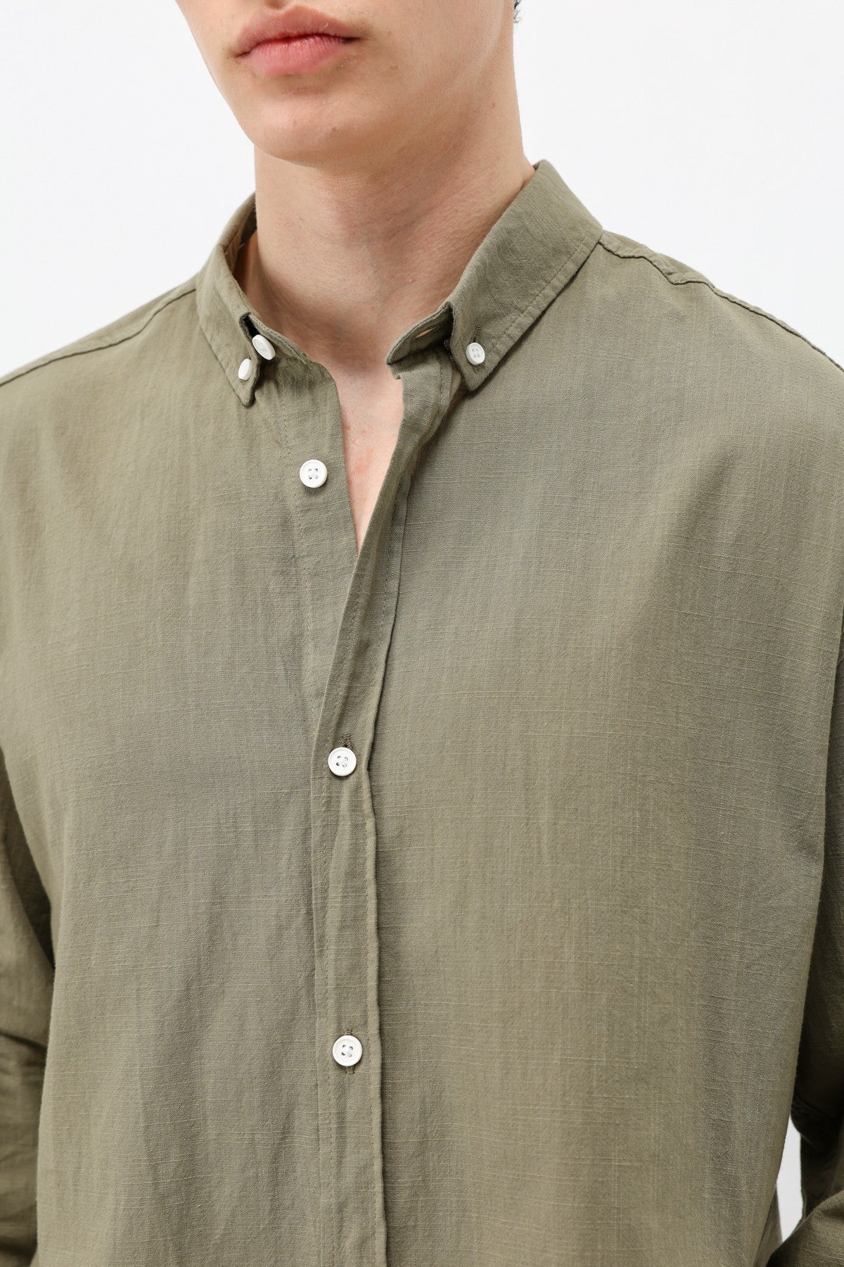 Basic Oversize Pamuk Keten Gömlek
