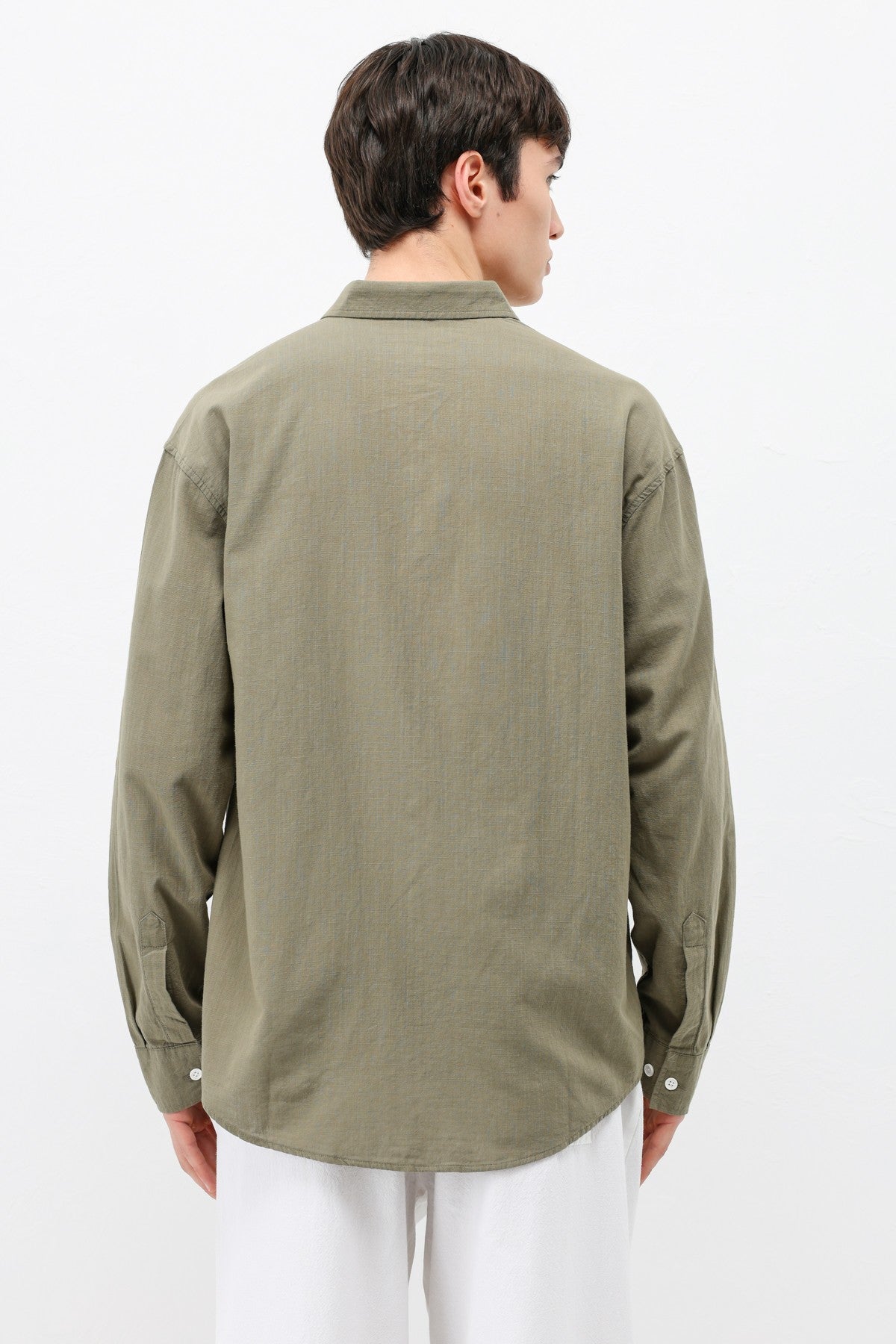 Basic Oversize Pamuk Keten Gömlek