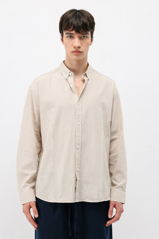 Basic Oversize Pamuk Keten Gömlek