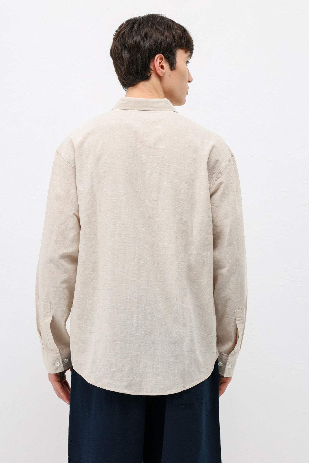Basic Oversize Pamuk Keten Gömlek