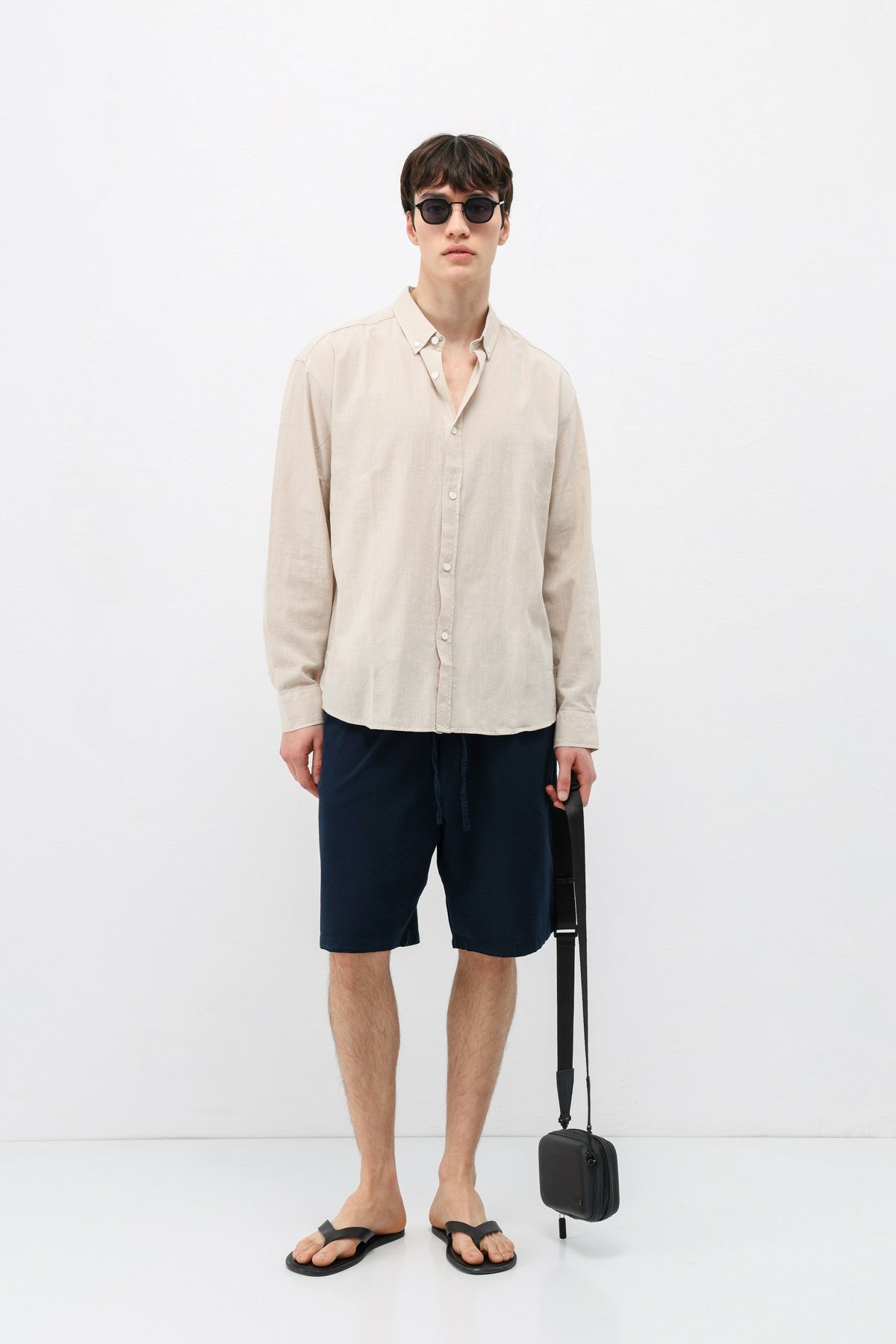 Basic Oversize Pamuk Keten Gömlek