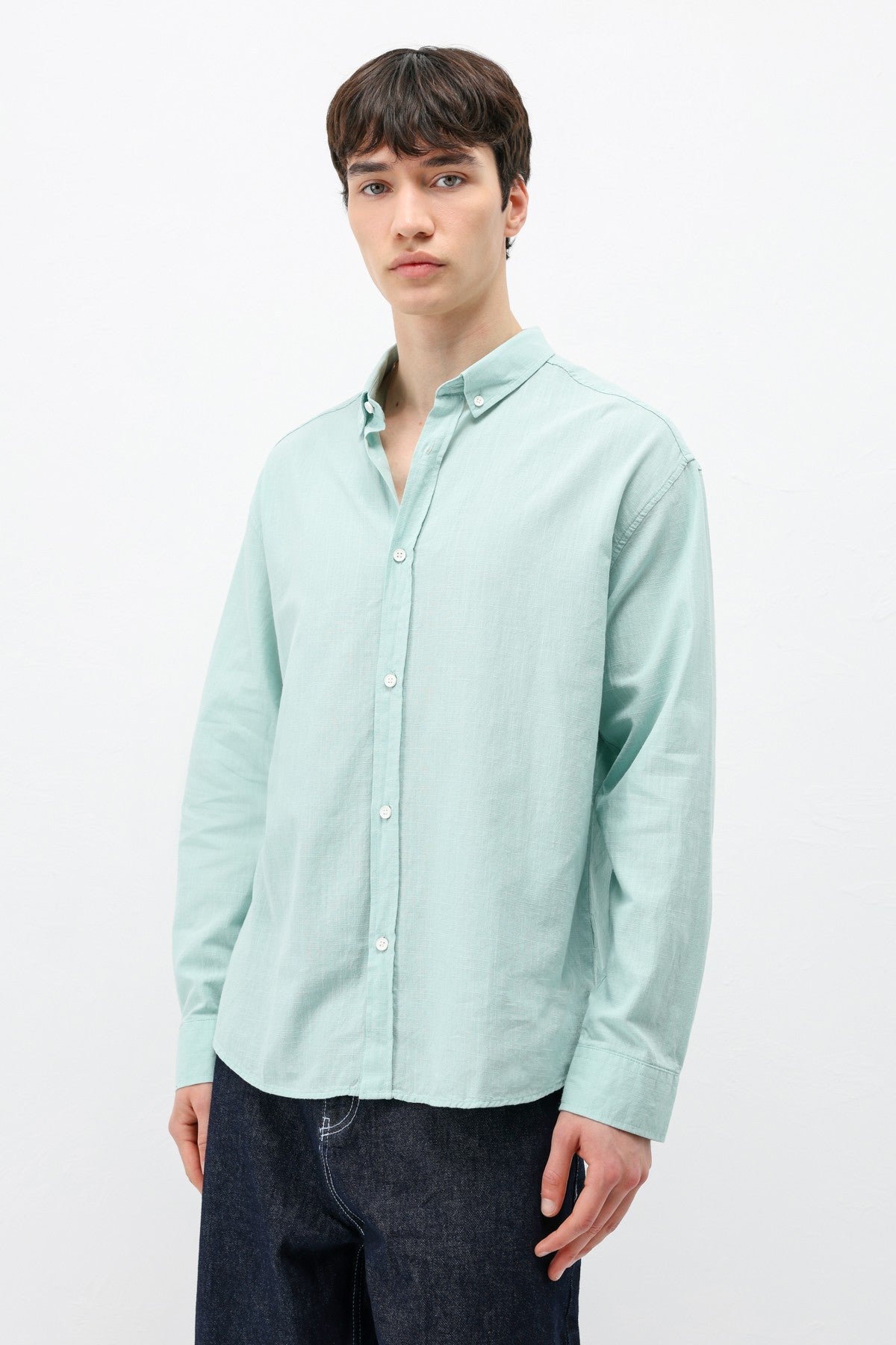 Basic Oversize Pamuk Keten Gömlek