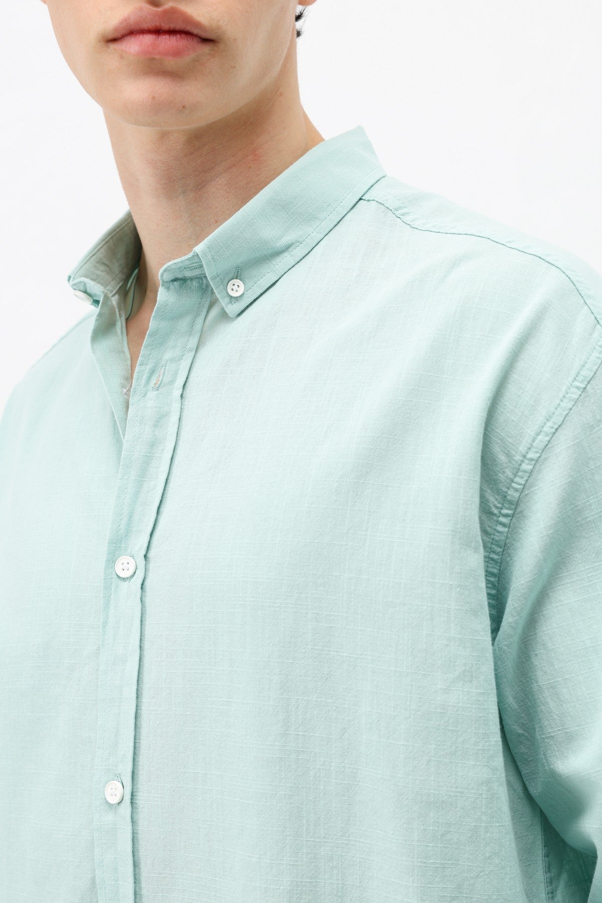Basic Oversize Pamuk Keten Gömlek