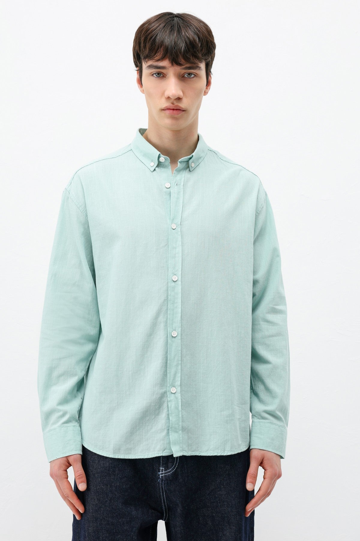Basic Oversize Pamuk Keten Gömlek