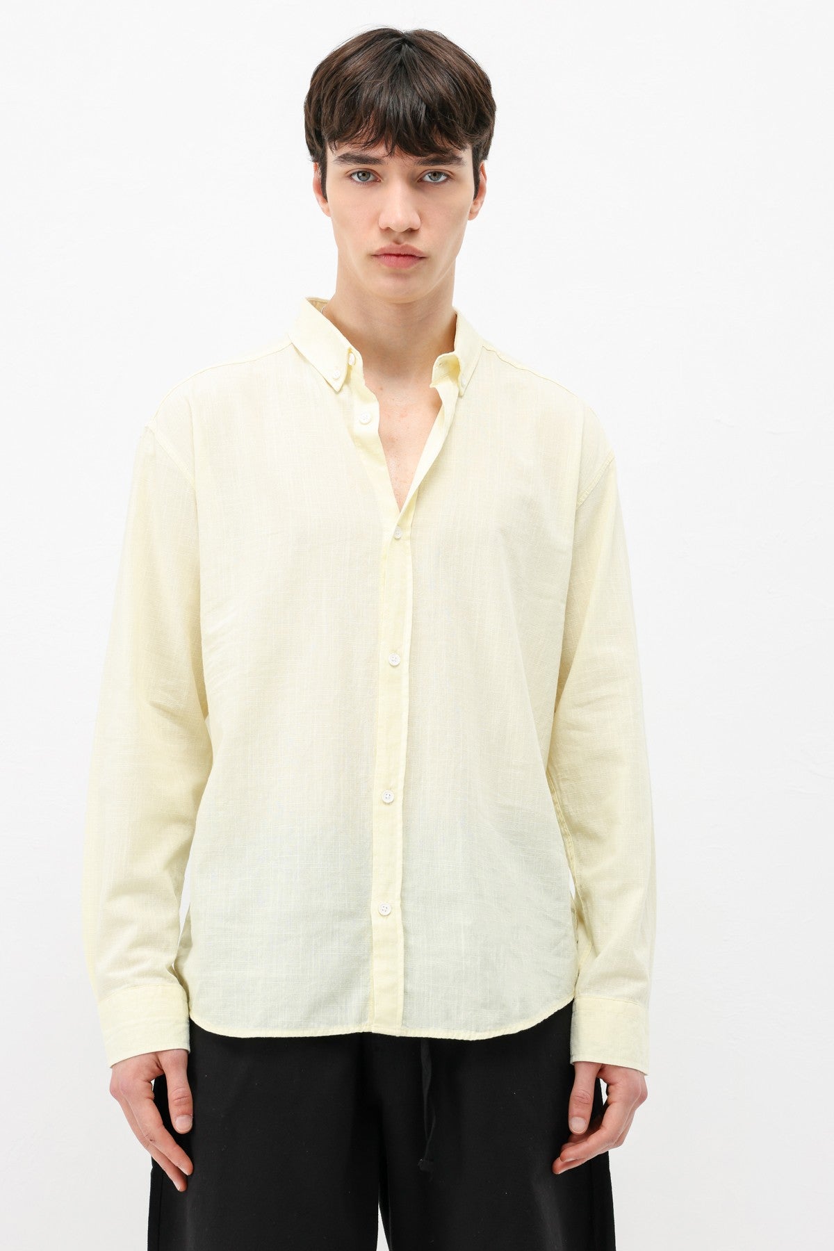 Basic Oversize Pamuk Keten Gömlek