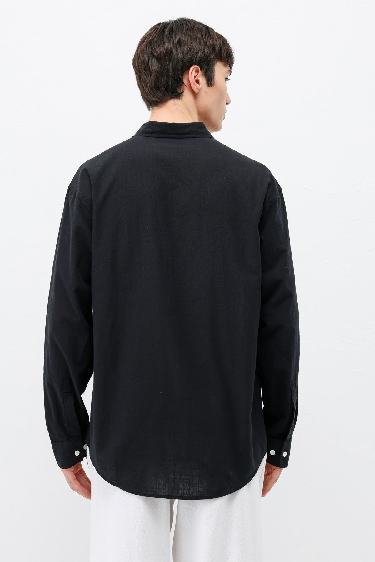 Basic Oversize Pamuk Keten Gömlek
