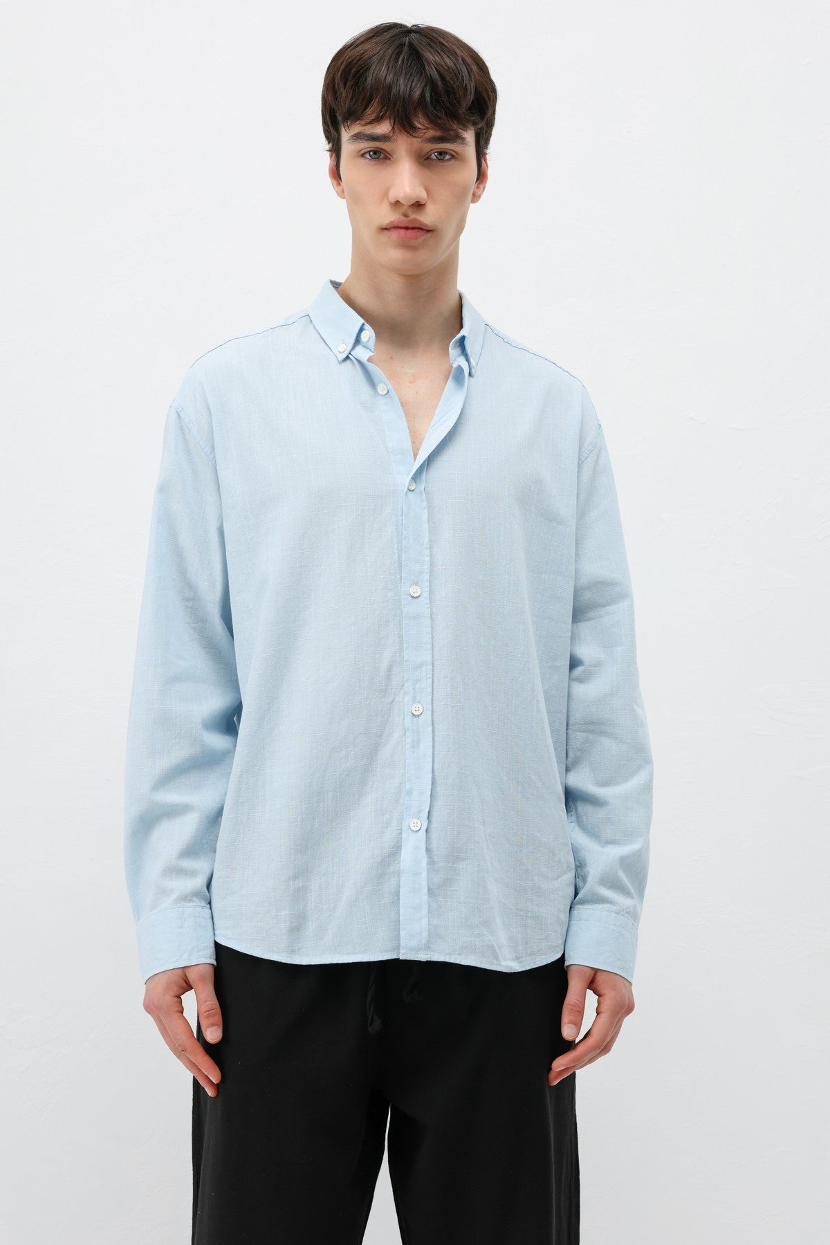 Basic Oversize Pamuk Keten Gömlek