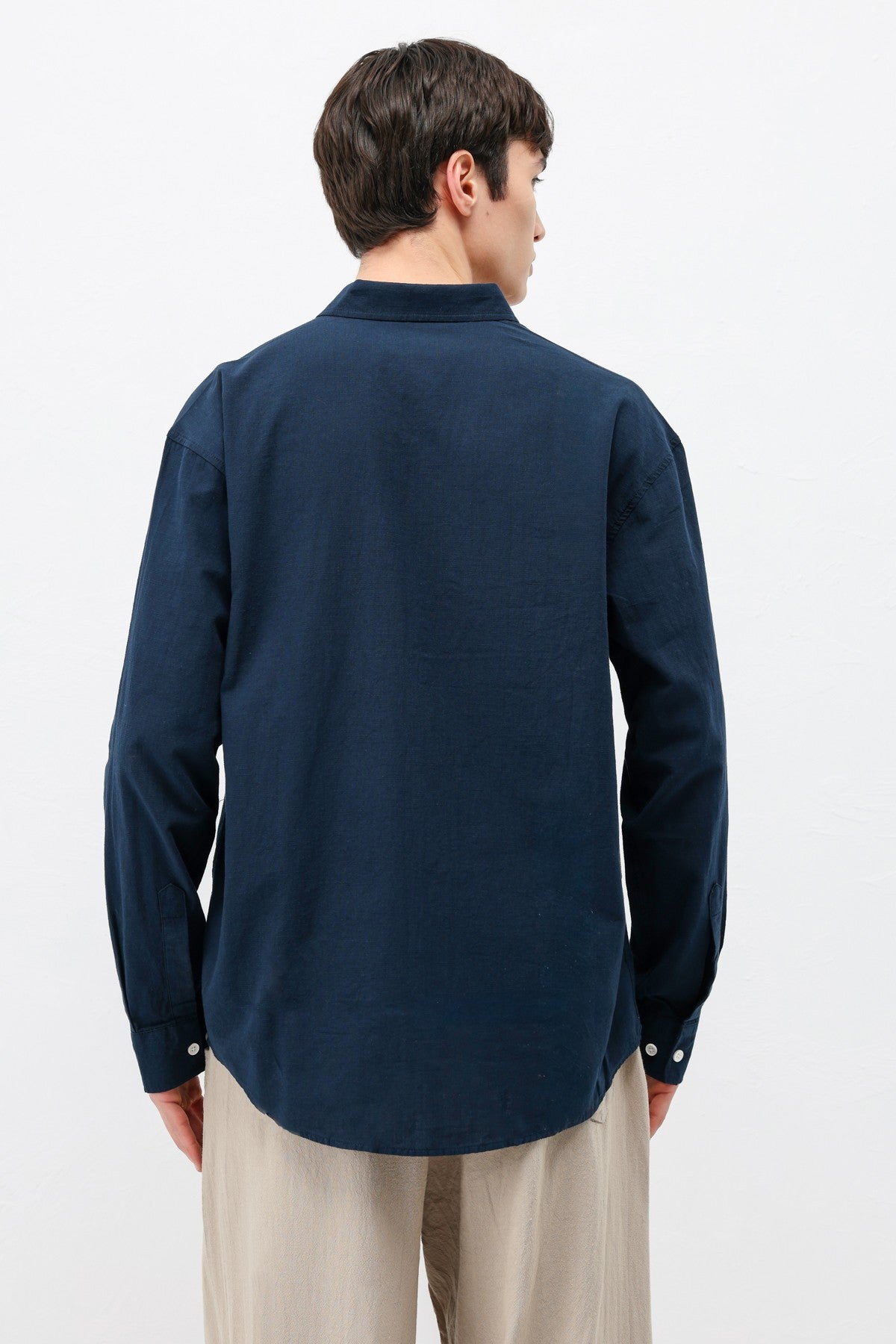 Basic Oversize Pamuk Keten Gömlek