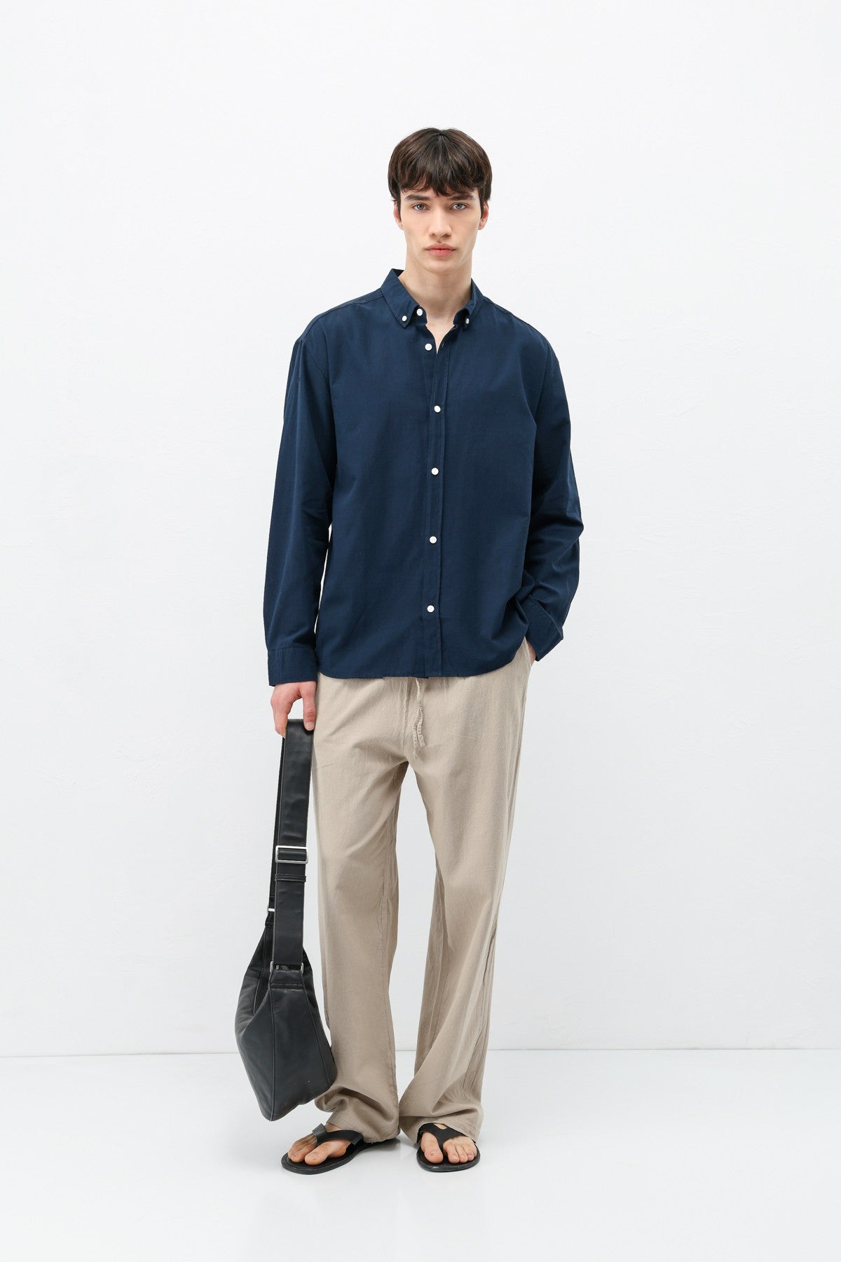 Basic Oversize Pamuk Keten Gömlek