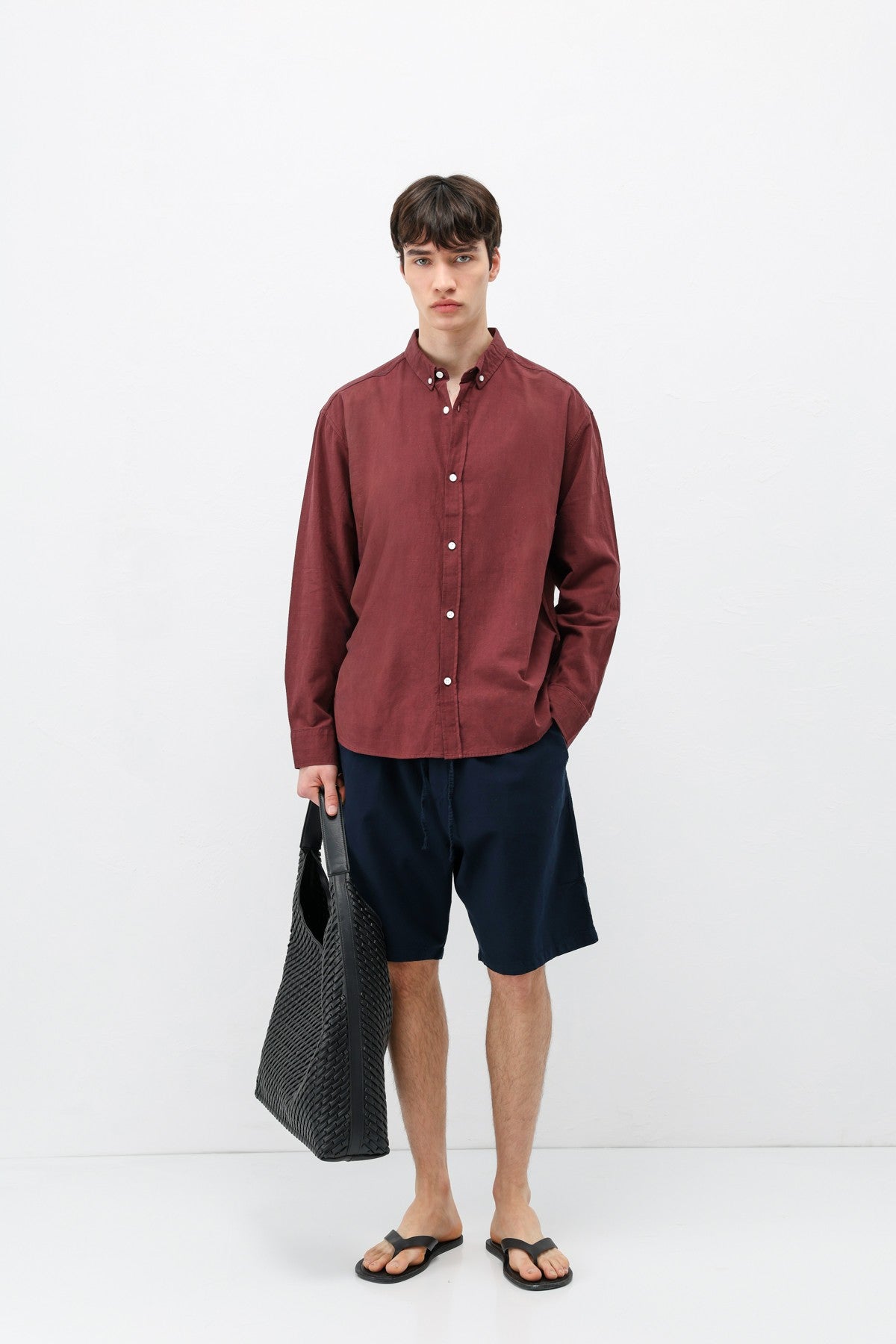 Basic Oversize Pamuk Keten Gömlek