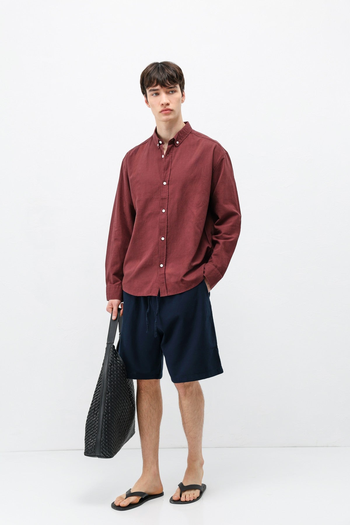 Basic Oversize Pamuk Keten Gömlek