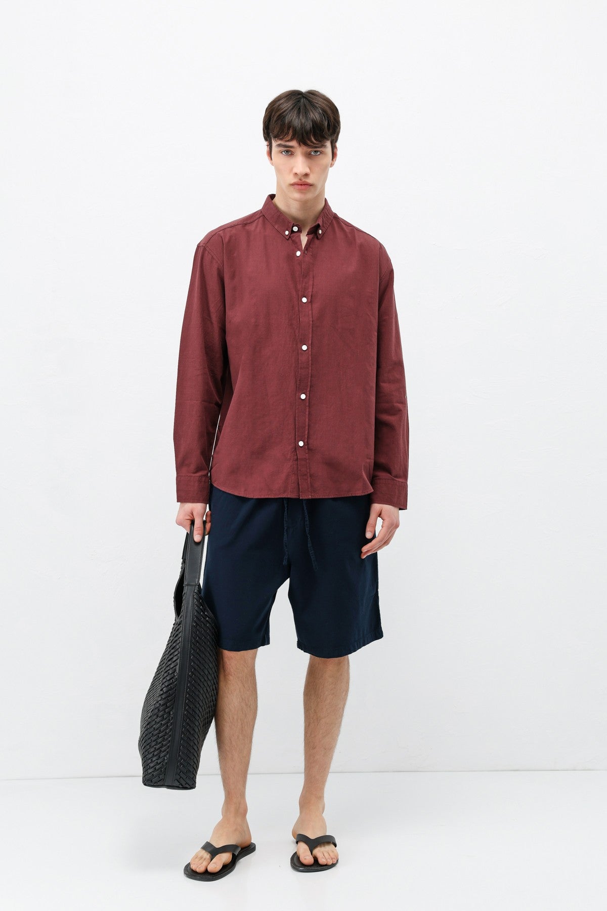 Basic Oversize Pamuk Keten Gömlek