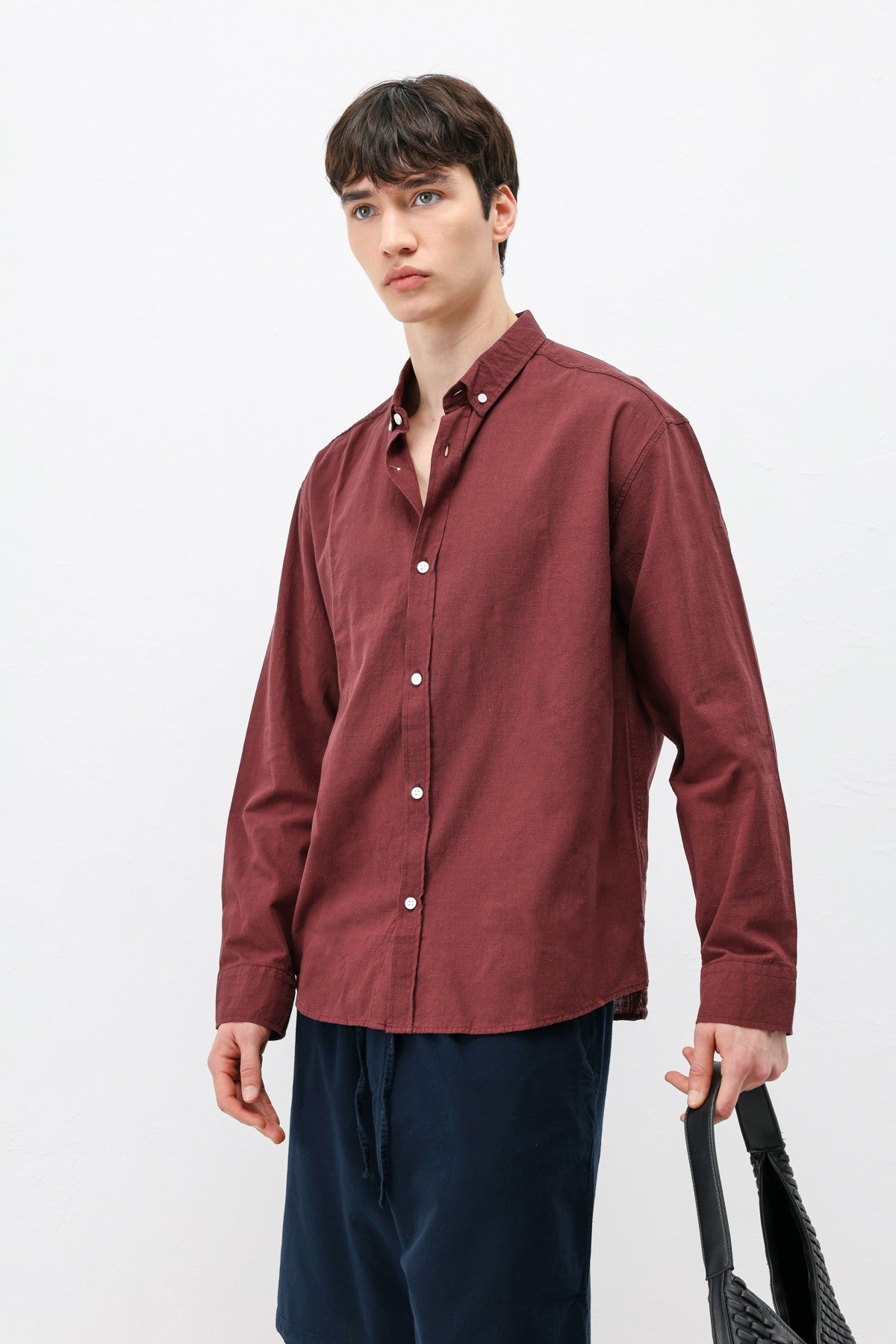 Basic Oversize Pamuk Keten Gömlek