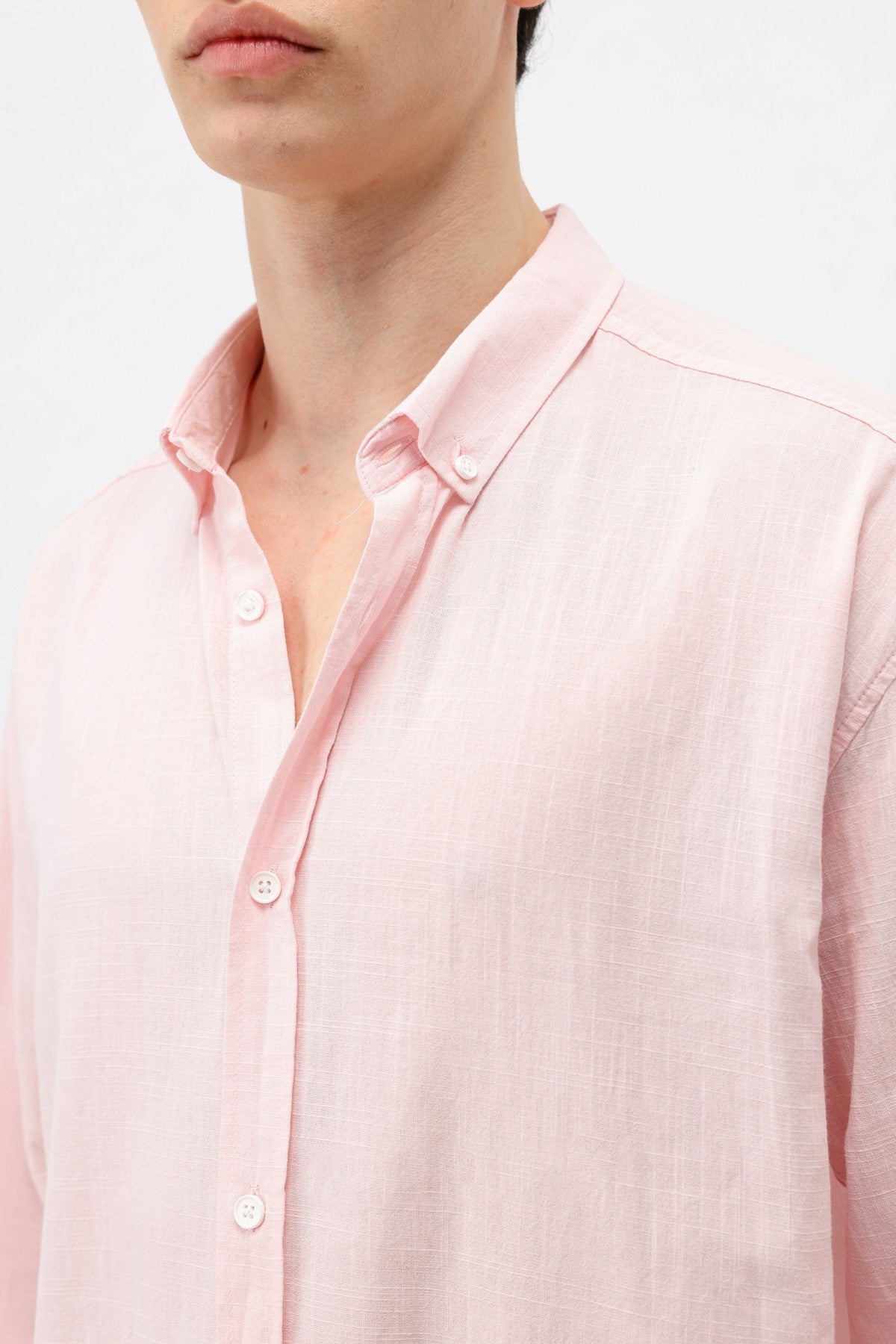 Basic Oversize Pamuk Keten Gömlek