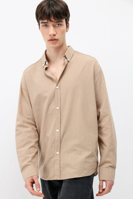 Basic Oversize Pamuk Keten Gömlek
