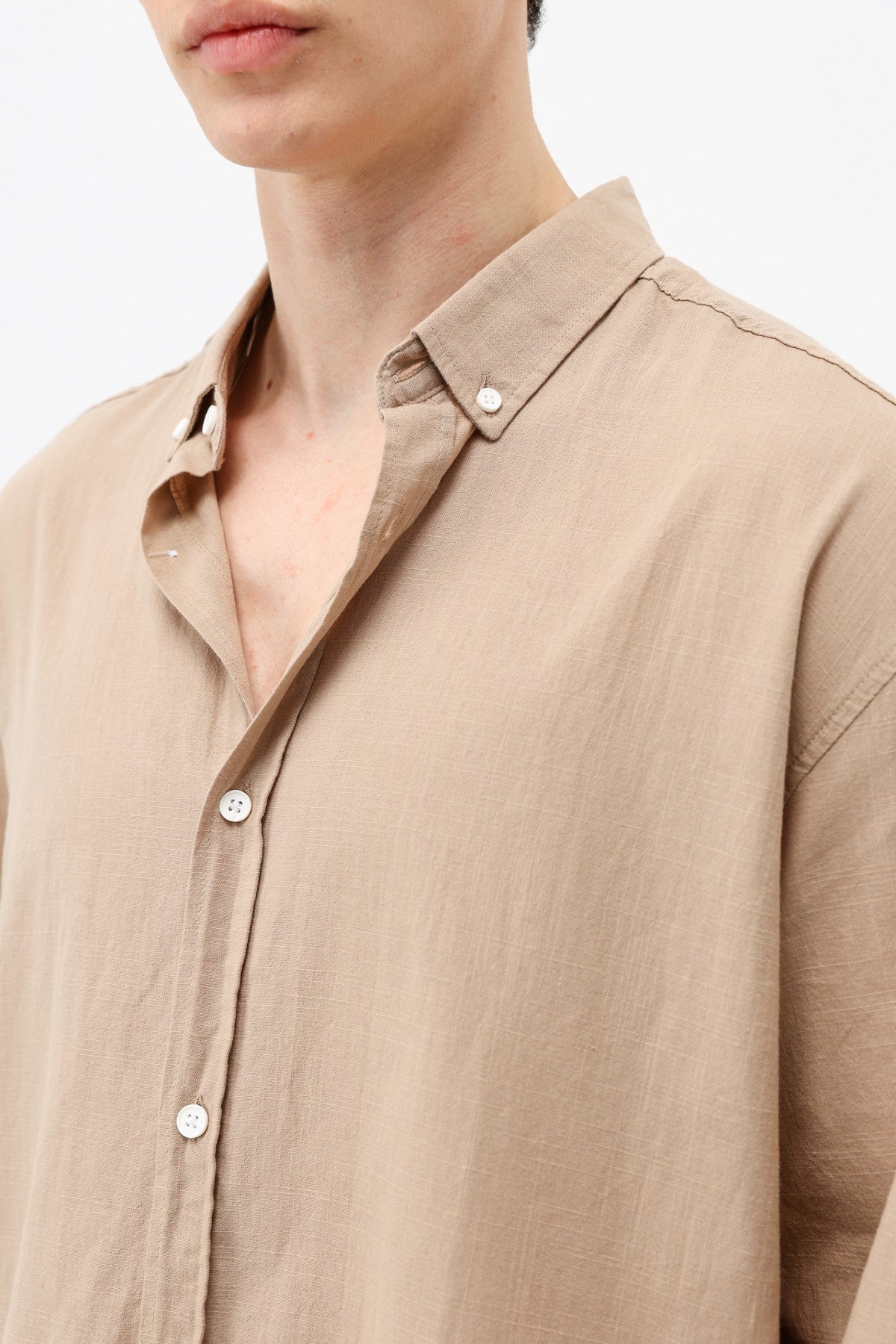 Basic Oversize Pamuk Keten Gömlek