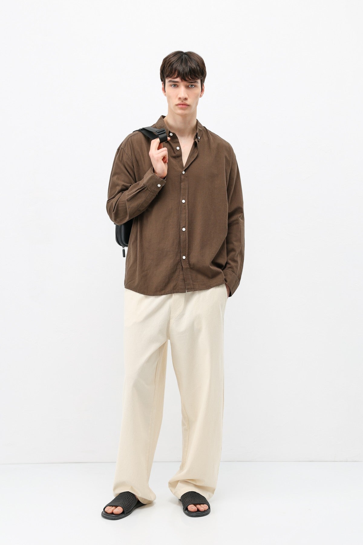 Basic Oversize Pamuk Keten Gömlek