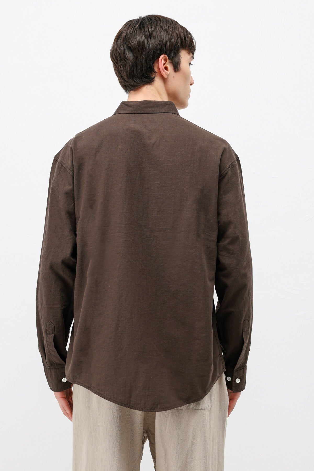 Basic Oversize Pamuk Keten Gömlek